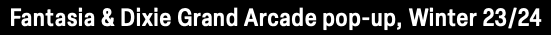 Fantasia & Dixie Grand Arcade pop-up, Winter 23/24